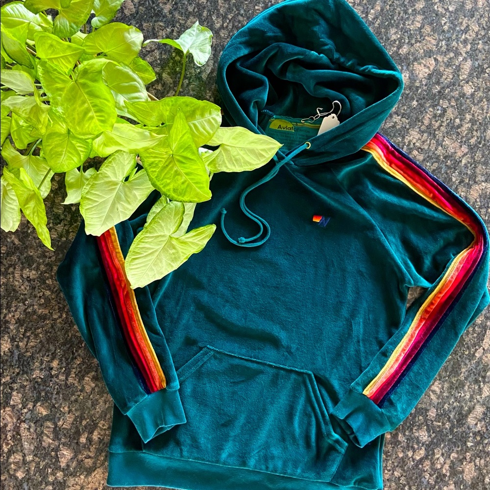 Aviator Nation Classic Velour Pullover Hoodie
